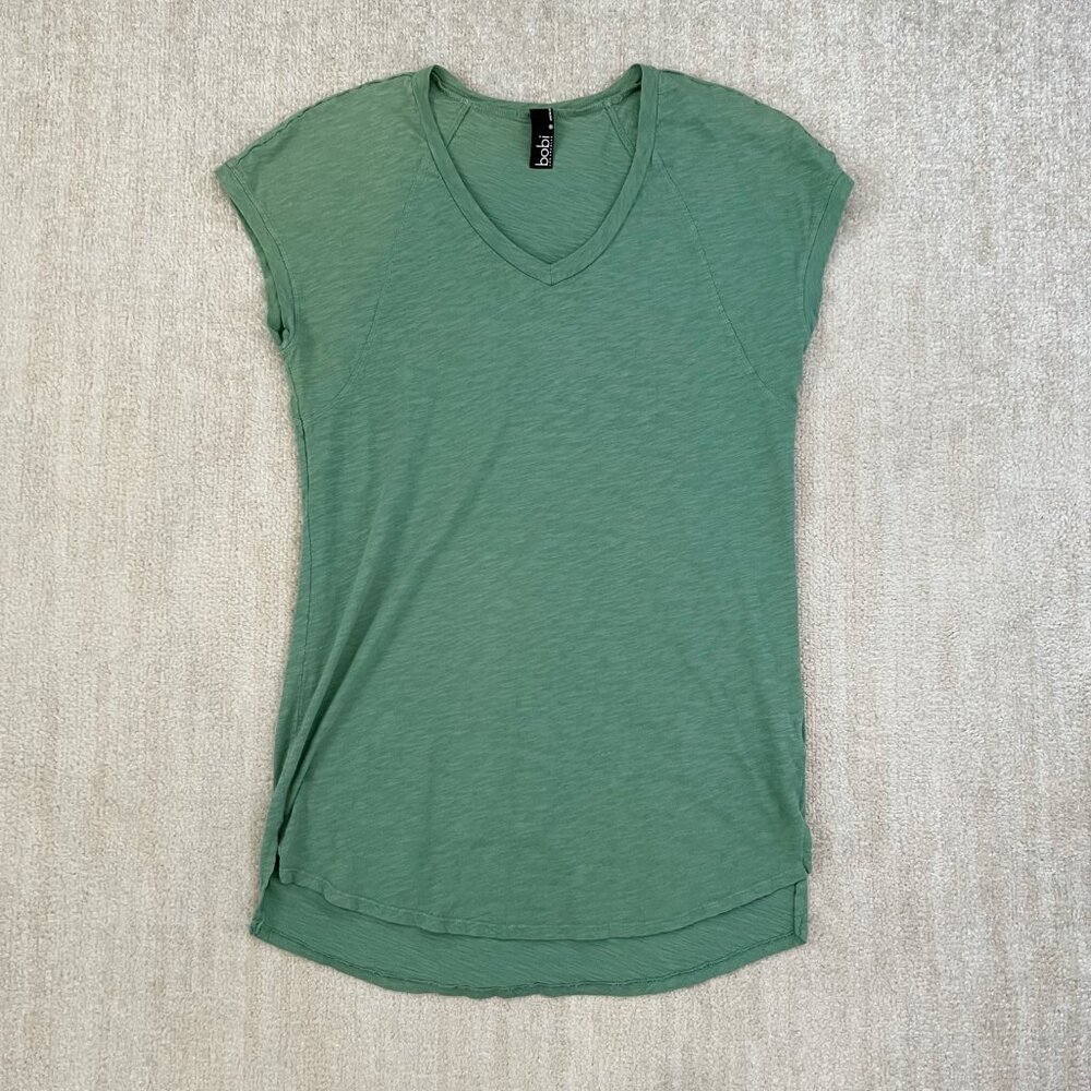Revolve Bobi Los Angeles Green Tee Shirt Mini Dress M Cotton